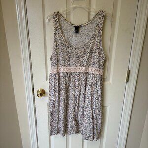 H&M Floral Sleeveless Dress with Crocheted Waistband